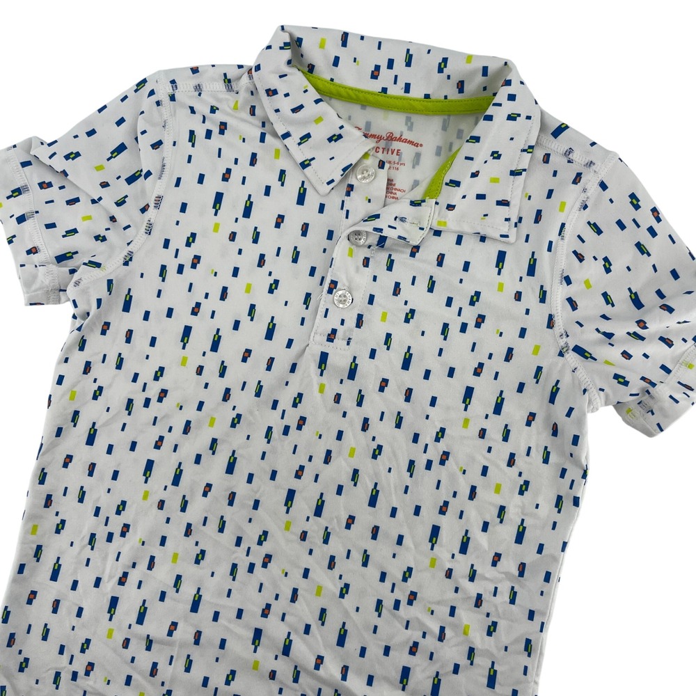 Tommy Bahama Active‎ Polo Shirt Geometric Print Short Sleeve Top Kids Size S